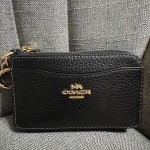 Coach Burgundy and Black Leather Pouch